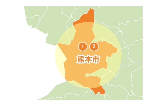 熊本エリアの地図